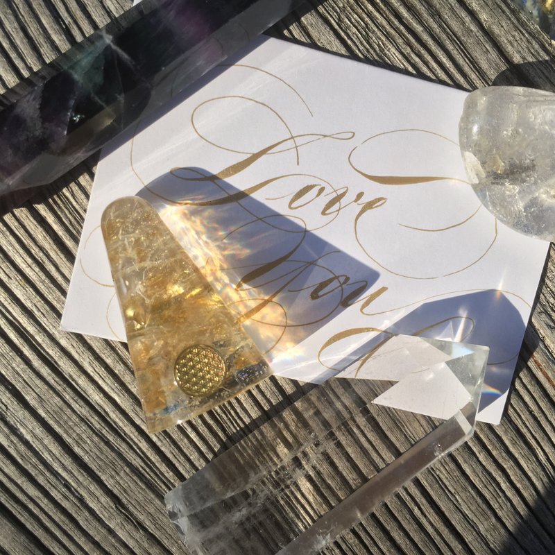 Mini Orgonite Carry Mini Energy Tower - Citrine