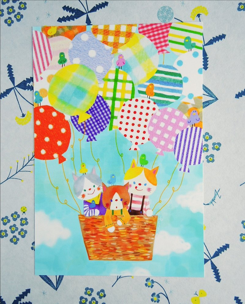Postcard colorful hot Genki ball