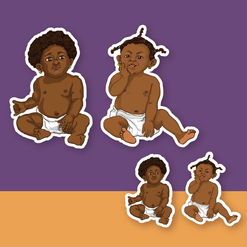 Black baby sticker