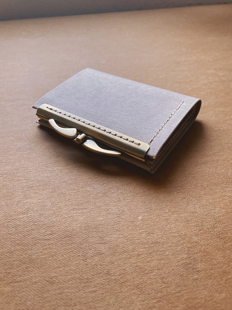 - 水洗紙口金短夾 /-*乾燥裸粉*2025新品*素食紙皮革 - 錢包/皮夾/長短夾 - 紙 粉紅色