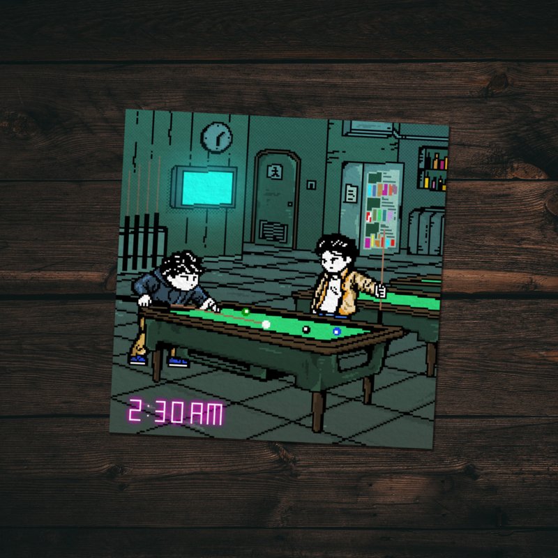 Playing snooker in the midnight
