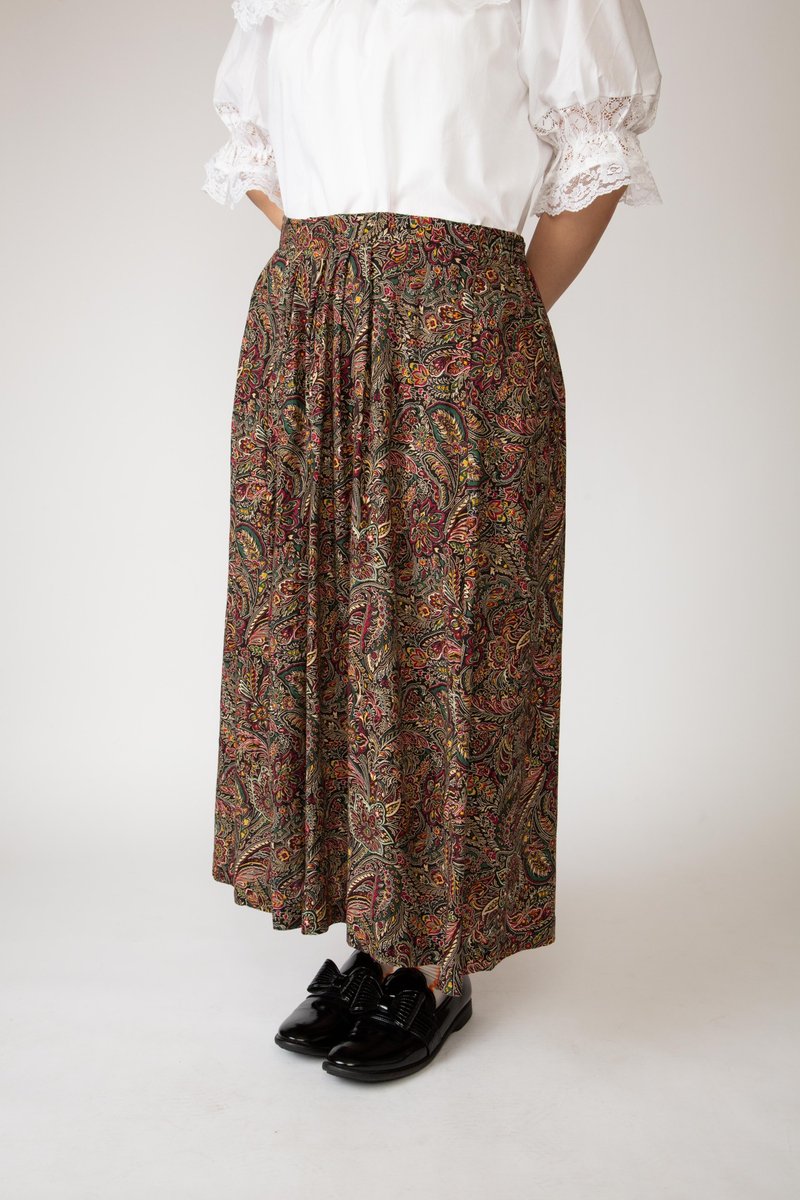 美式縲縈半身裙.Vintage【初戀販賣所】C146 - 裙子/長裙 - 其他人造纖維