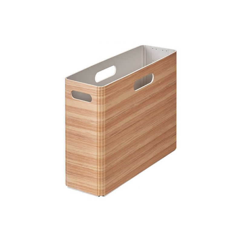 【KING JIM】KIINI 木質風格折疊收納箱  M 深棕 - 居家收納/收納盒/儲物盒 - 塑膠 咖啡色