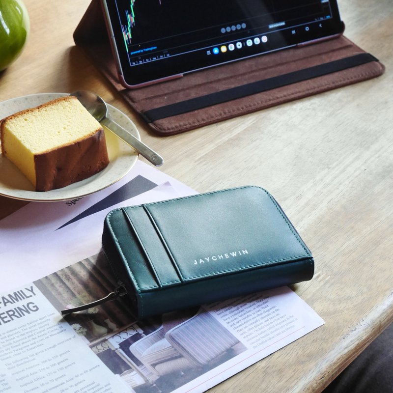 短夾 Flat Wallet ProMax - Pine Green Nappa Leather 真皮 - 錢包/皮夾/長短夾 - 真皮 綠色