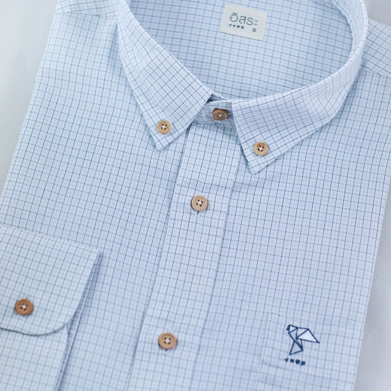 DOVE // white black check // men slim fit