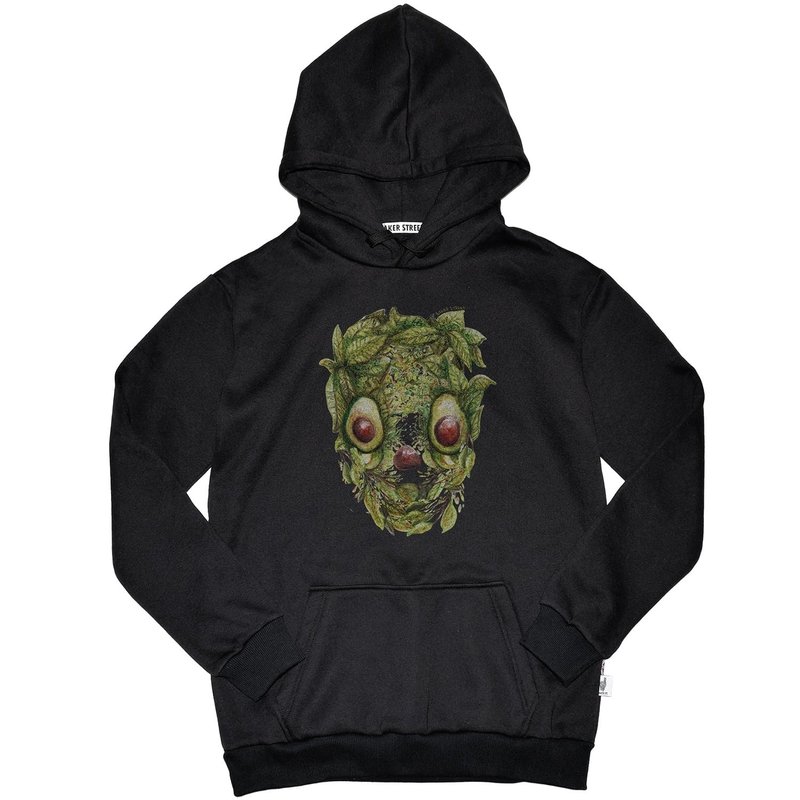 British Fashion Brand -Baker Street- Avocado Skull Printed Hoodie