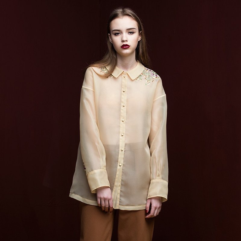 VACAE flower embroidery Ukrainian yarn shirt