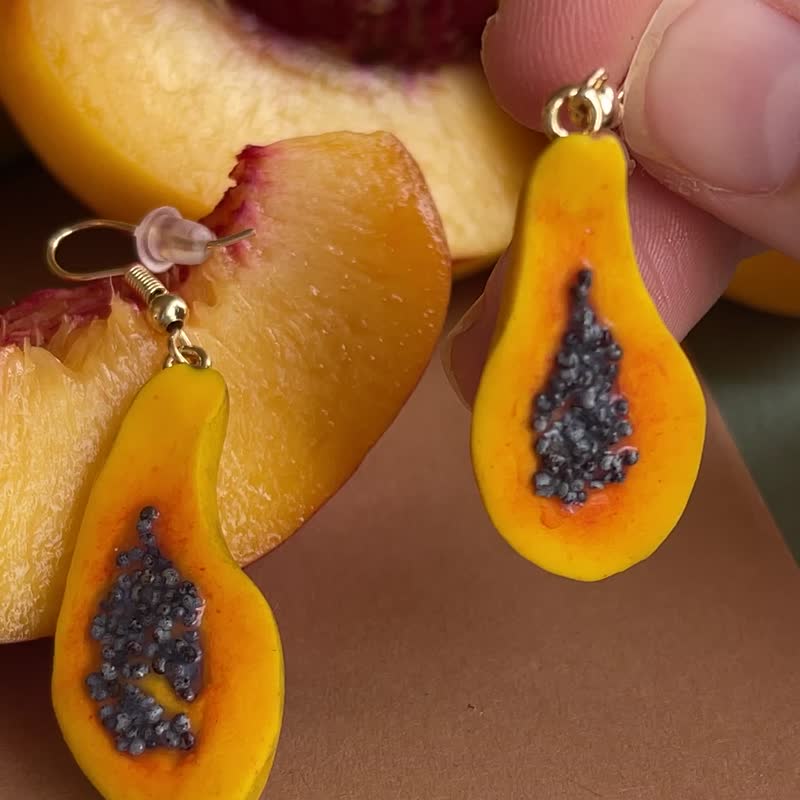Jewelry - passion fruit earrings - 耳環/耳夾/耳骨夾 - 其他材質 多色