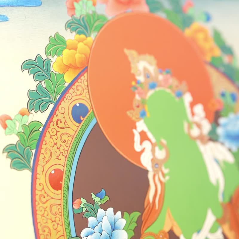 綠度母唐卡 – 慈悲與迅速解脫的女神 - A65493 - 紅包袋/春聯 - 其他材質 多色