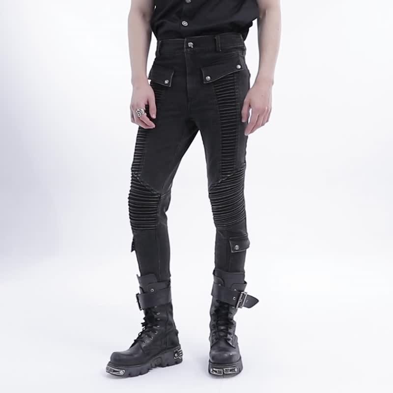 Punk Bounty Hunter washed jeans/pure cotton - Men's Pants - Other Materials Black