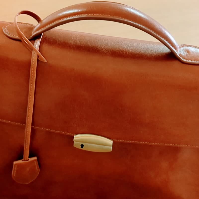 Leather Classic Briefcase - Briefcases & Doctor Bags - Genuine Leather 