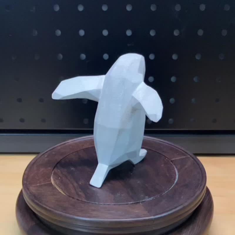 【水泥動物擺飾-企鵝】Low-poly / 清水模 / 桌上療癒 / 送禮 - 擺飾/家飾品 - 水泥 灰色