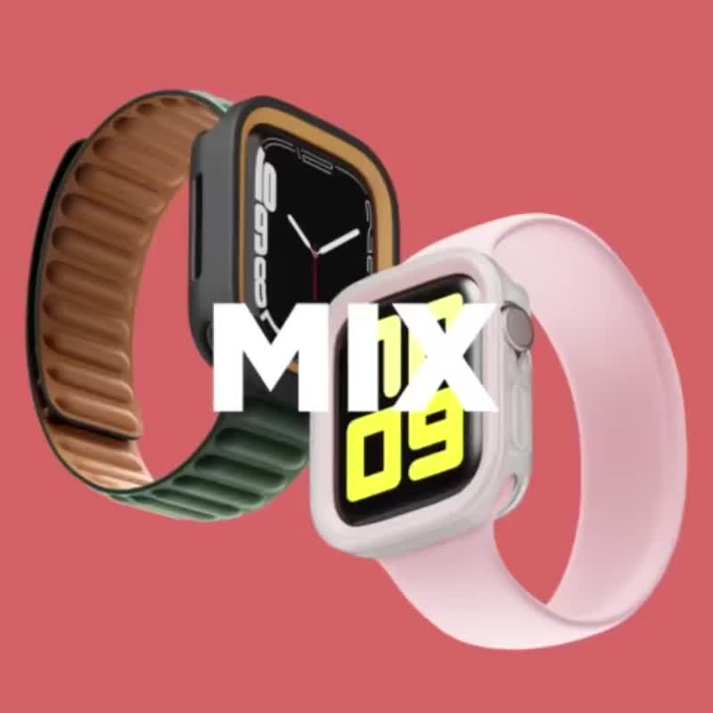 Apple Watch 44/45mm Duo Colorful TPU Protective Frame S9/8/7/6/5/4/SE - Watchbands - Plastic Multicolor