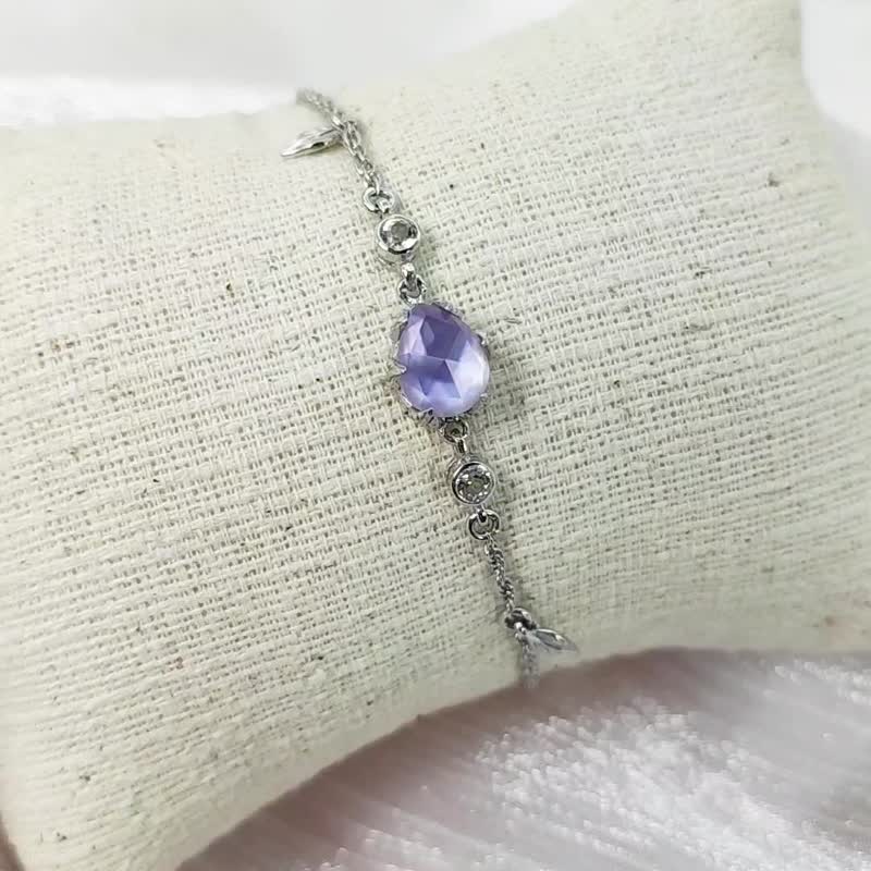 Bracelet Aurora of T'Sea - Brazilian Rose De Amethyst with Pearl Shell - Bracelets - Sterling Silver Purple