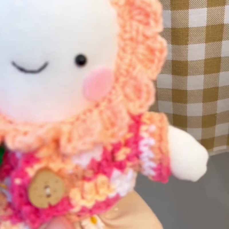 Handmade doll : flower doll keychain - Keychains - Cotton & Hemp Multicolor
