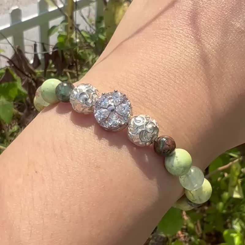 Stone Green Strawberry Mona Garden Design Bracelet - Bracelets - Crystal Green