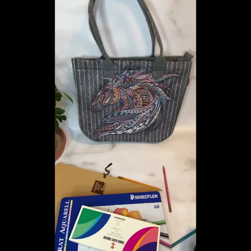 Felt bag LADY XL Iroquois - Handbags & Totes - Polyester Gray