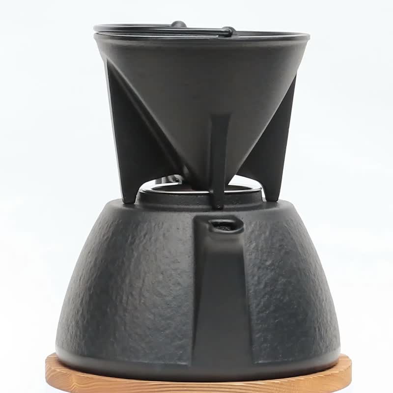 岩鑄 南部鐵器 鐵瓶 鐵壺 咖啡壺0.75L IH對應 - 茶具/茶杯 - 其他金屬 黑色