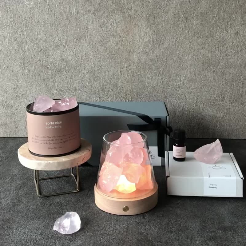 粉晶 擴香燈 礦石香氛燈系列 - 擺飾/家飾品 - 水晶 粉紅色