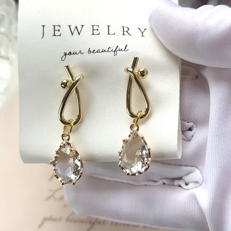 Bridal  Earrings - Earrings & Clip-ons - Crystal Gold