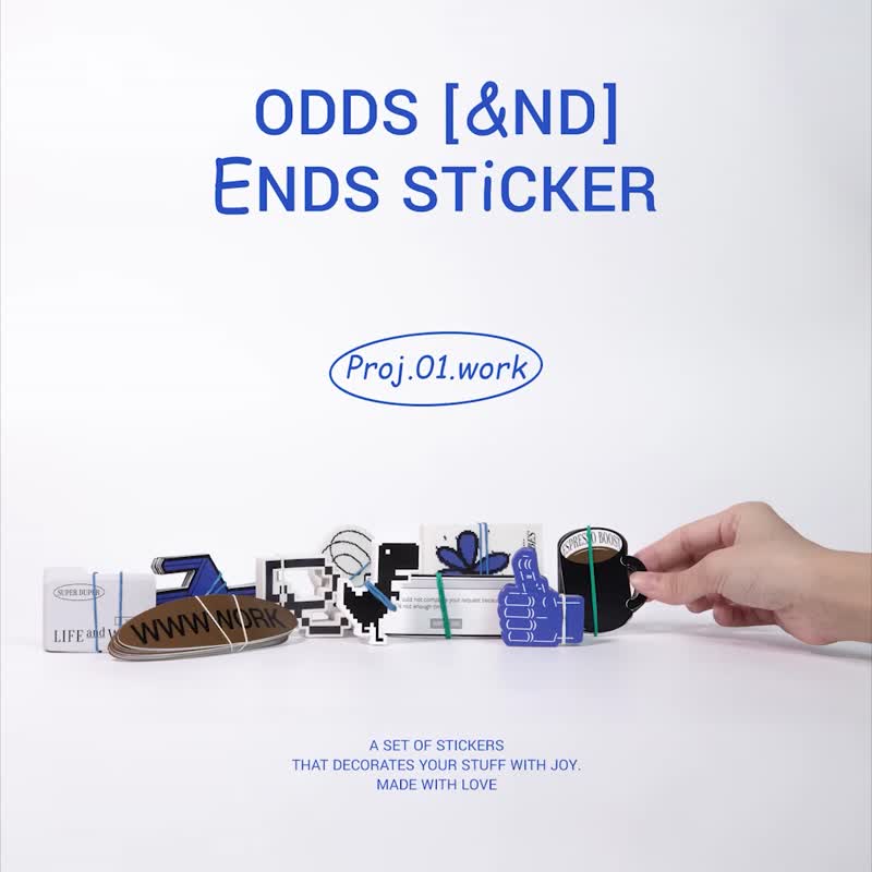 100% Die cut sticker - Odds and Ends Proj01.work - 貼紙 - 紙 