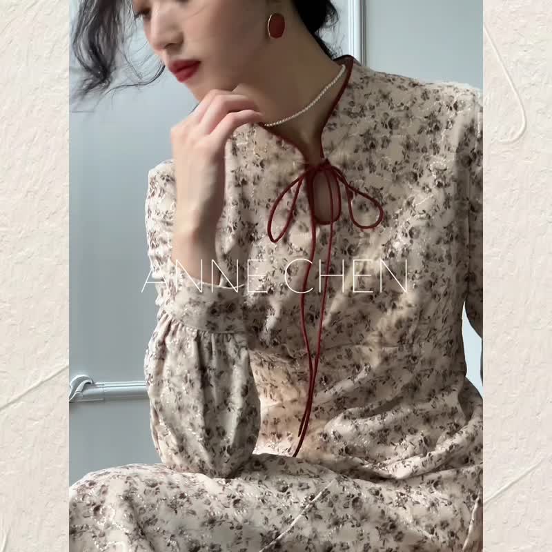 Floral Embroidery National Style Cheongsam Dress - One Piece Dresses - Polyester White