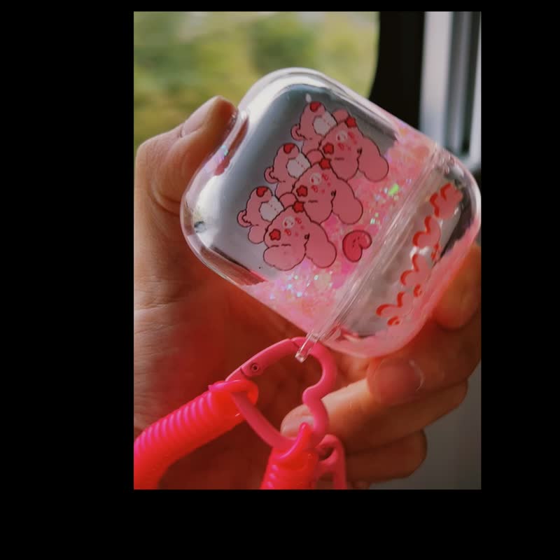 nozomii | 粉紅流沙 Airpods 保護殼 (PRO/二代/三代) - 耳機保護套/殼 - 塑膠 粉紅色