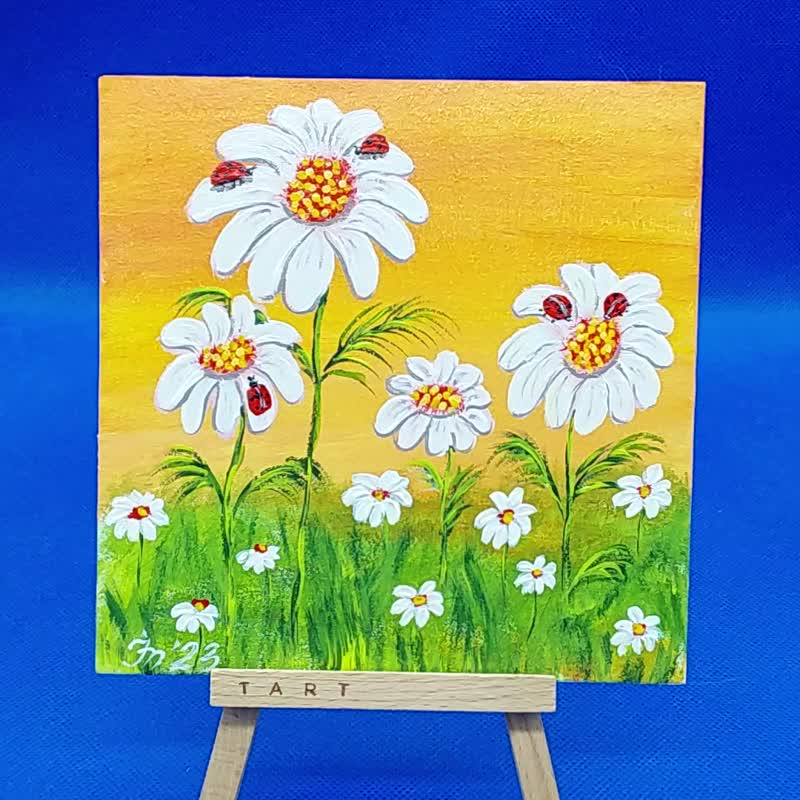 Daisies Summer Meadow Flowers Original Picture Wall Painting - Wall Décor - Other Materials Multicolor