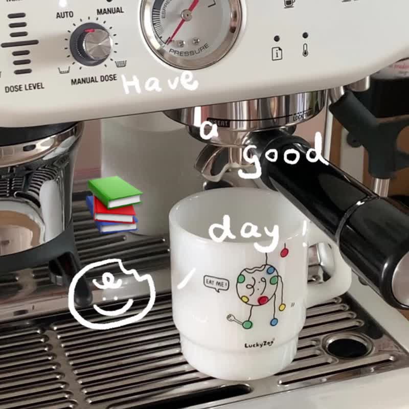 Cookie man cute illustration milk jade glass coffee cup milk cup mug - Mugs - Glass 