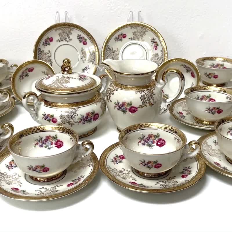 Mitterteich Bavaria – Romantic Coffee Set for 10 People - Coffee Pots & Accessories - Pottery 
