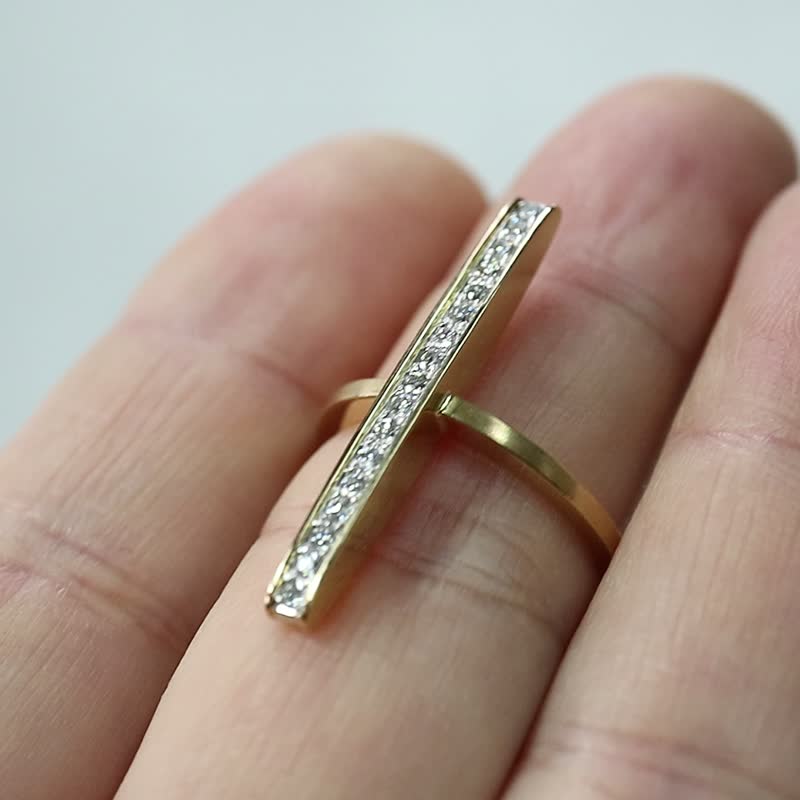 Mele diamond/long ring - General Rings - Gemstone Gold