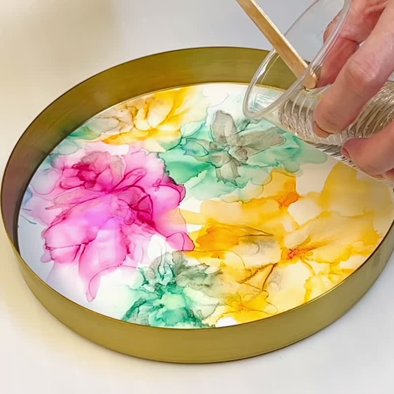 Alcohol Ink Crystal Tray Art Creation Course Experience Class Art Creation - Illustration, Painting & Calligraphy - Other Metals 