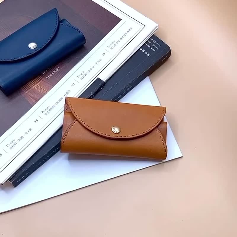 Three-dimensional business card holder - five-color genuine card holder/business card box/business card holder can be customized with hot stamping/embossing - Card Holders & Cases - Genuine Leather 