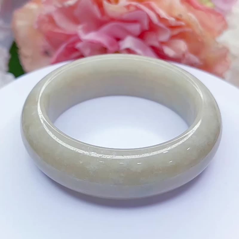 NO.123稀有唯美藍冰雪花佘太翠 內徑58 MM 圈口 佘太玉 手環 手鐲 - 手鍊/手環 - 玉石 多色