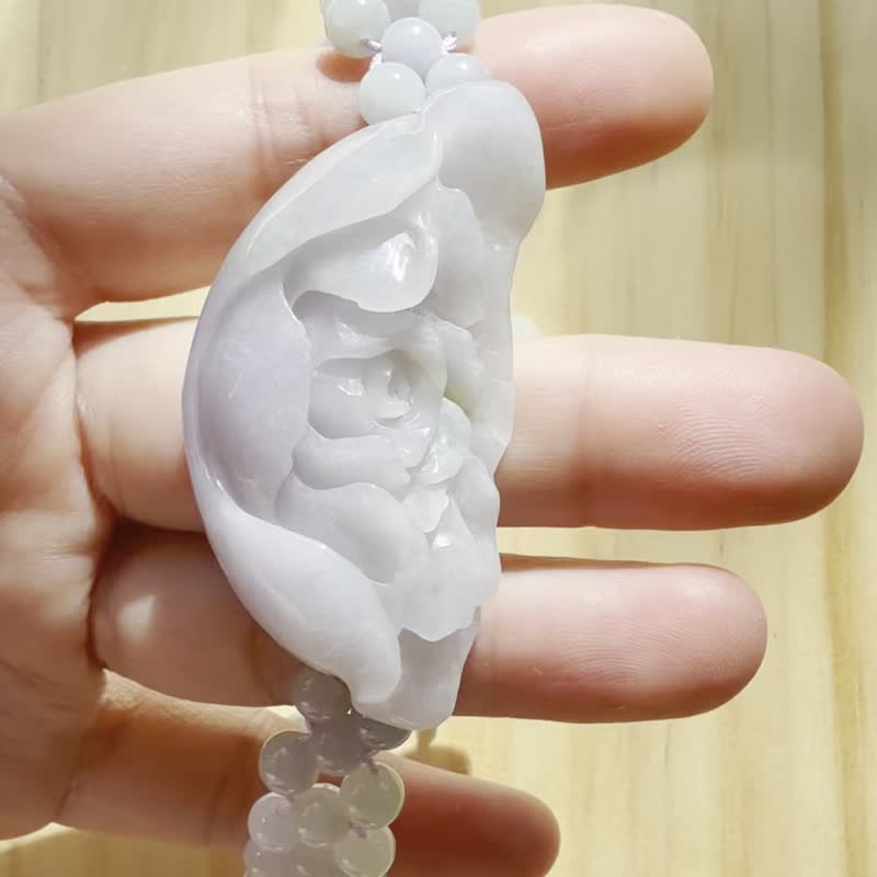Handmade Jade Bracelet - Blue Violet Peony - Woven Bracelet - 手鍊/手環 - 玉石 藍色