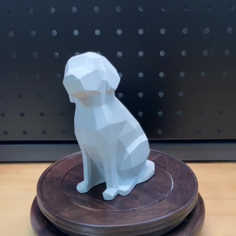 【水泥動物擺飾-狗】Low-poly / 清水模 / 桌上療癒 / 送禮 - 擺飾/家飾品 - 水泥 灰色