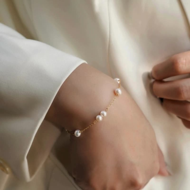 Mini Peral Bracelet - Bracelets - Sterling Silver Gold