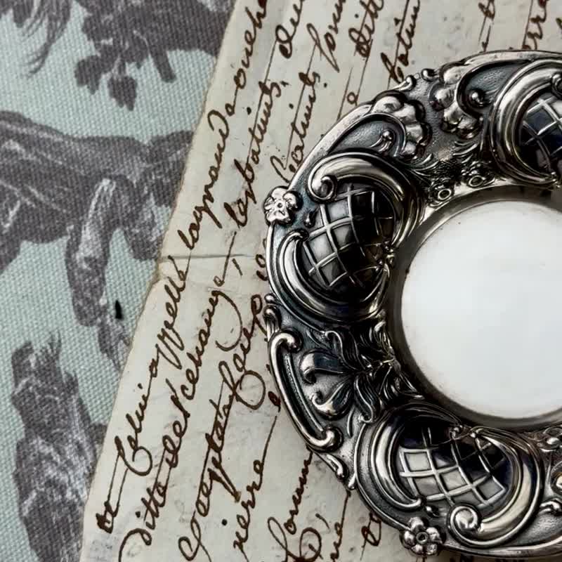 50753-絕美古董雕花純銀盤 - 居家收納/收納盒/儲物盒 - 純銀