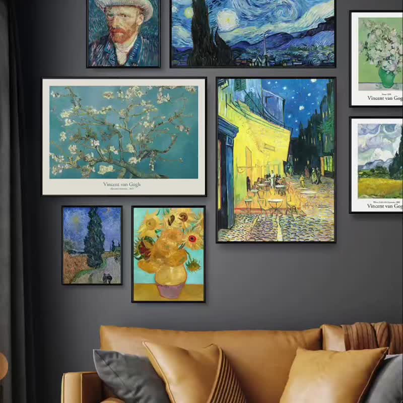 梵谷_玫瑰I - 梵谷系列掛畫/大師名作系列/花卉掛畫/植物掛畫 - 海報/掛畫/掛布 - 其他材質 卡其色