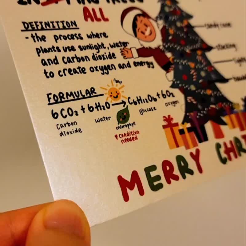 Photosynthesis Christmas Card  光合作用聖誕卡 - 卡片/明信片 - 紙 白色