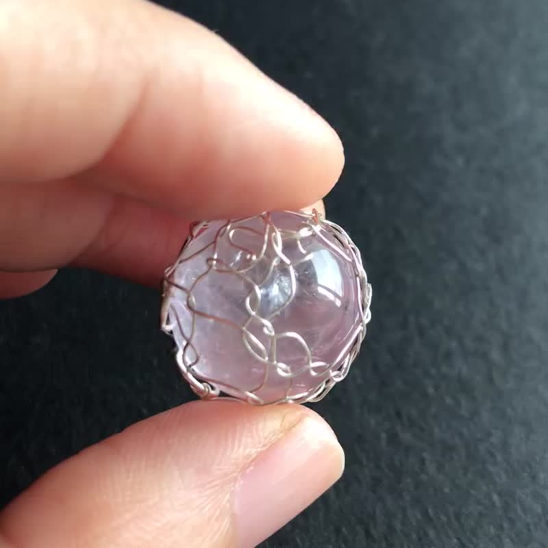 冰透帶彩紫水晶吊墜頸鏈 天然水晶 crystal 水晶原礦 necklace - 項鍊 - 水晶 紫色