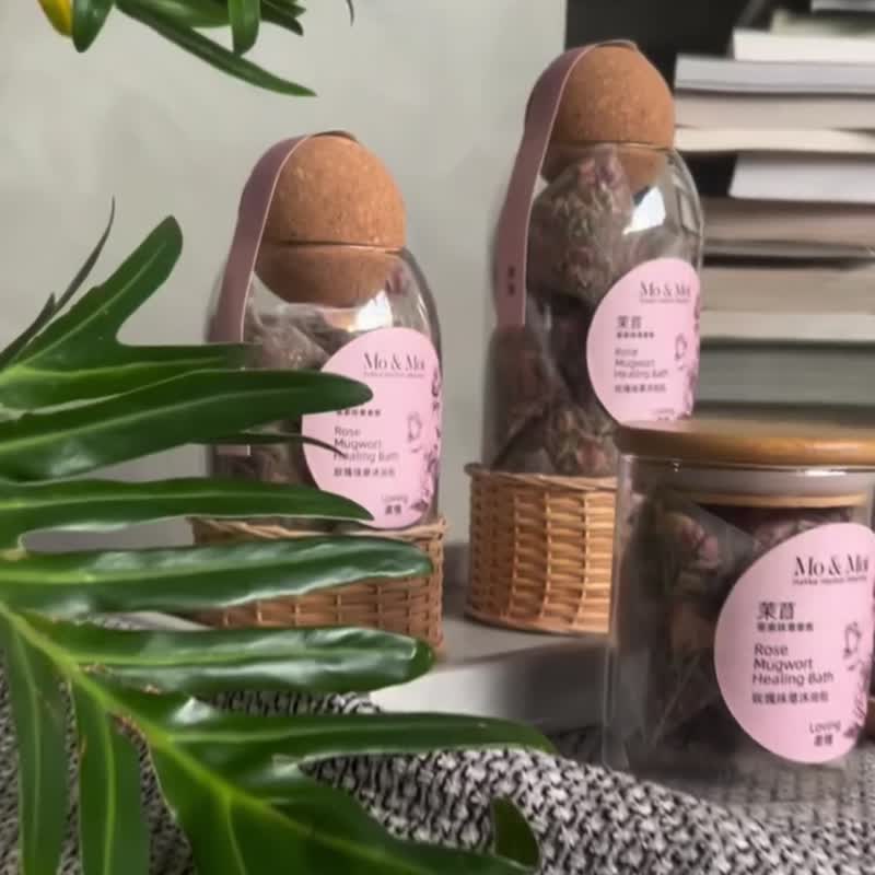 茉苜 Mo & Moi 玫瑰 抹草 沐浴包  手工藤編瓶 12入 - 香氛/精油/擴香 - 植物.花 粉紅色