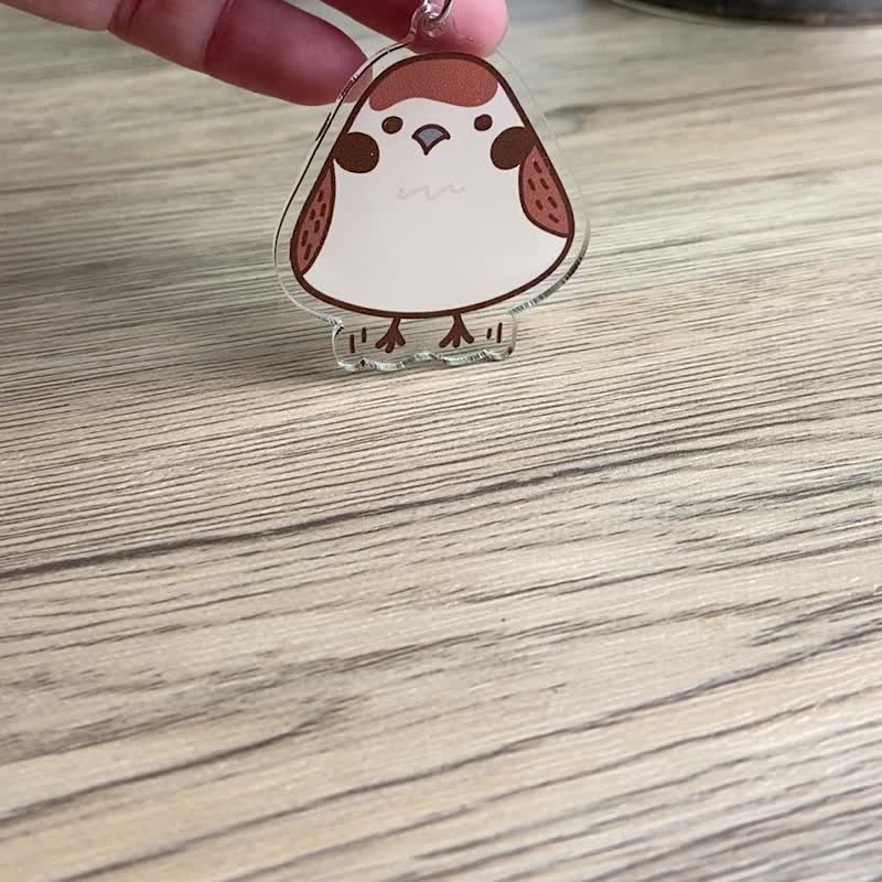 The sparrow is small but cute sparrow Acrylic pendant - Keychains - Acrylic 