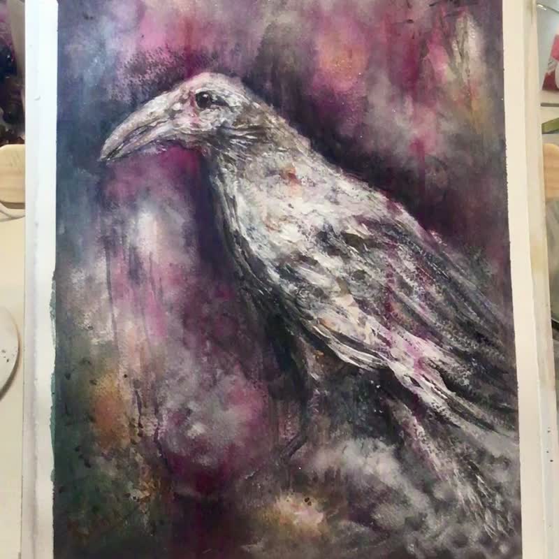 White raven - Wall Décor - Paper Black