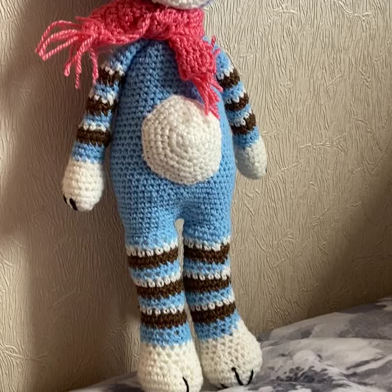 Amigurumi Crochet Cat Toy, Blue cat toy, Handmade cat toy - Kids' Toys - Cotton & Hemp Blue