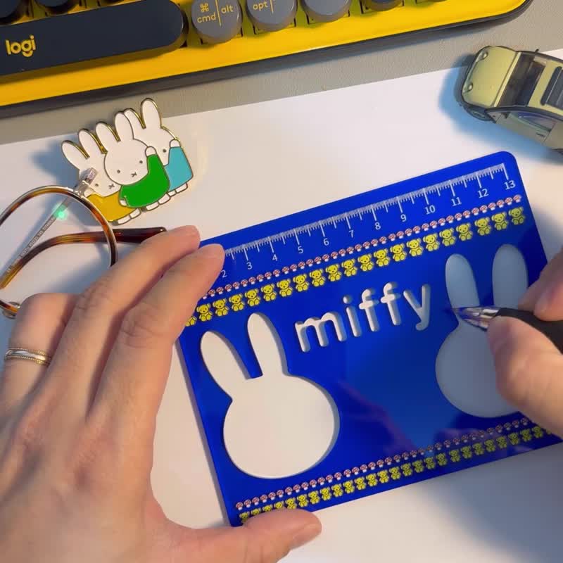 【Pinkoi x miffy】2024 Miffy Stationery Series Painting Room Ruler TWO MIFFY - Other - Acrylic Multicolor