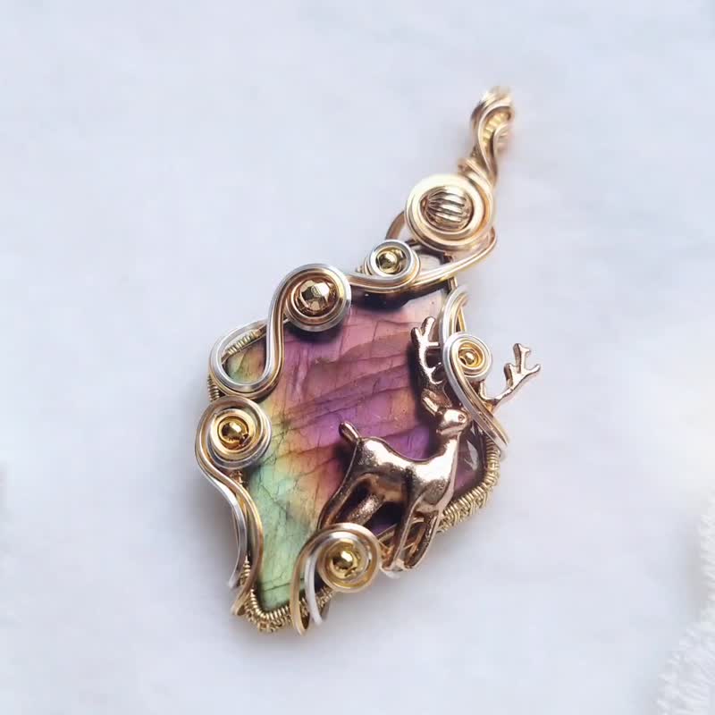 [Misty Adventure] Labradorite Pendant/Graduation Gift/Bestie Gift/Lover Gift/ - Necklaces - Gemstone 