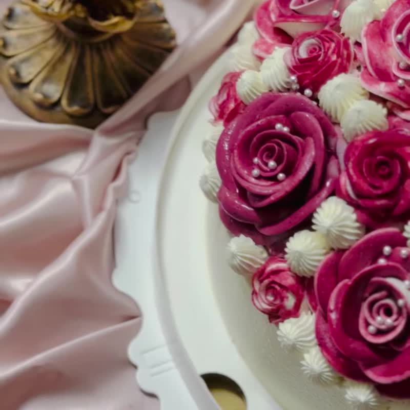 【獨家蛋糕】8吋薔薇之戀捧花蛋糕標準版/玫瑰/生日蛋糕/5天後發 - 蛋糕/甜點 - 新鮮食材 紅色