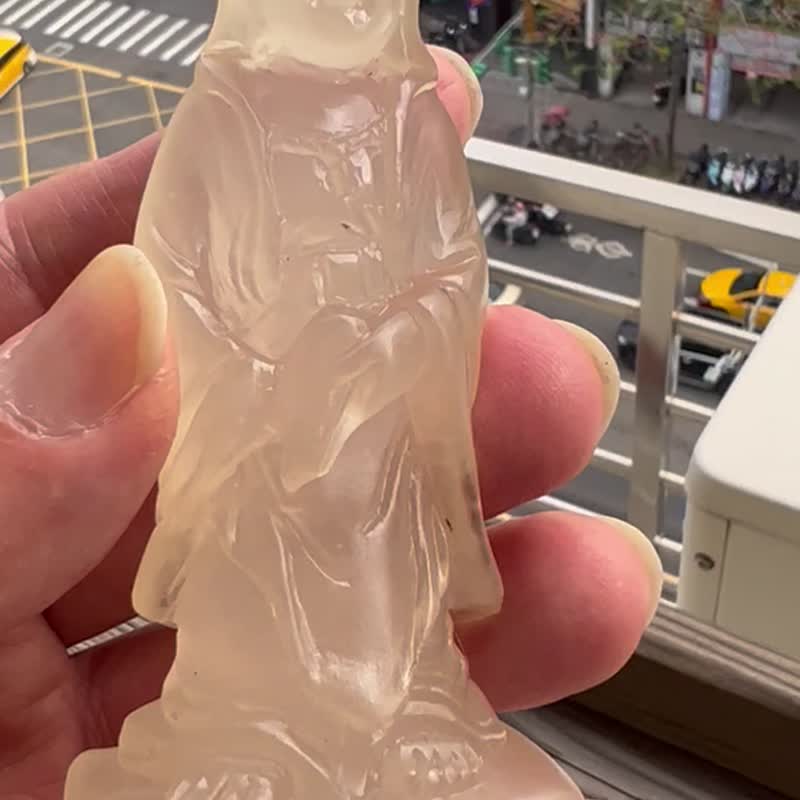 荔枝晶觀音 壽山石 觀世音菩薩 青海石 荔枝凍 荔枝晶 #山奇藝術 - 擺飾/家飾品 - 玉石 白色