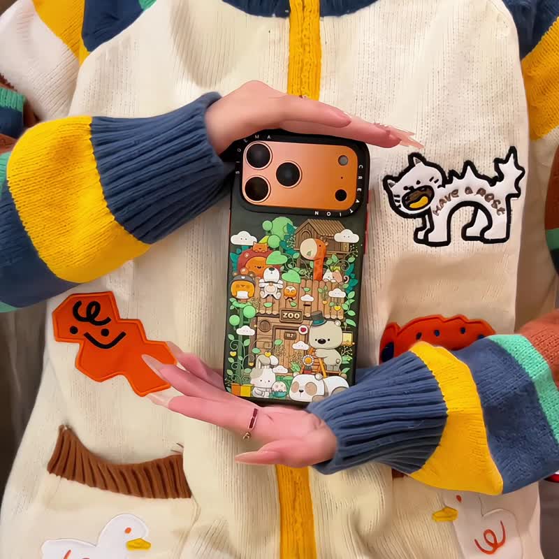 【隱藏式磁吸】狂奔的包子插畫鋁合金按鍵全磨砂防摔防刮iPhone17 - 手機殼/手機套 - 塑膠 多色